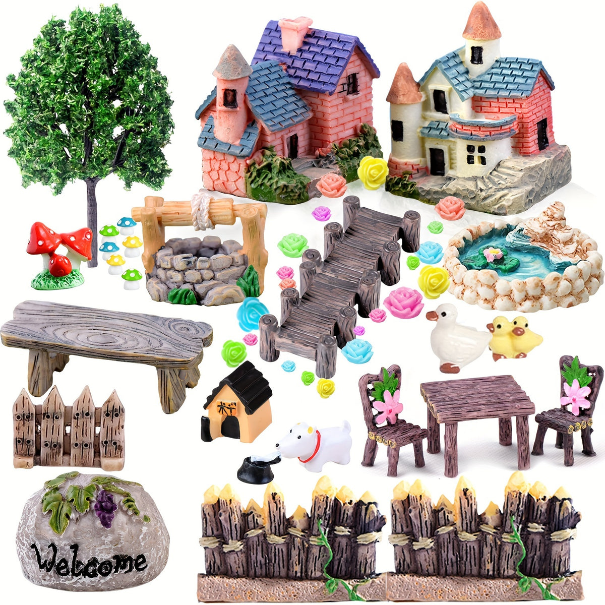 48pcs Fairy Garden Accessories Mini Fairy Garden Decoration Christmas Decoration