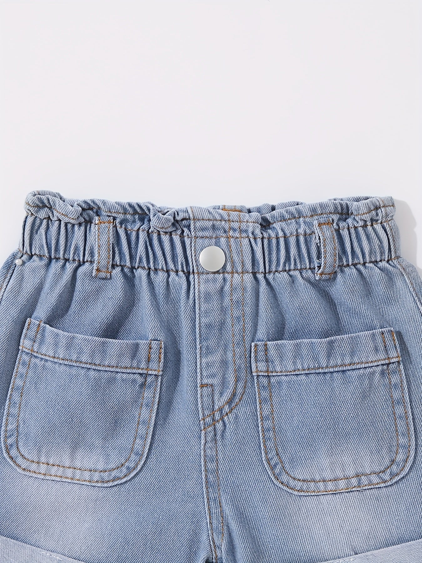 Baby Bunny Graphic Crop Top & Denim Shorts Set