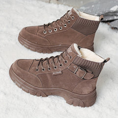 Women's Winter Lace-up Plush Combat Boots