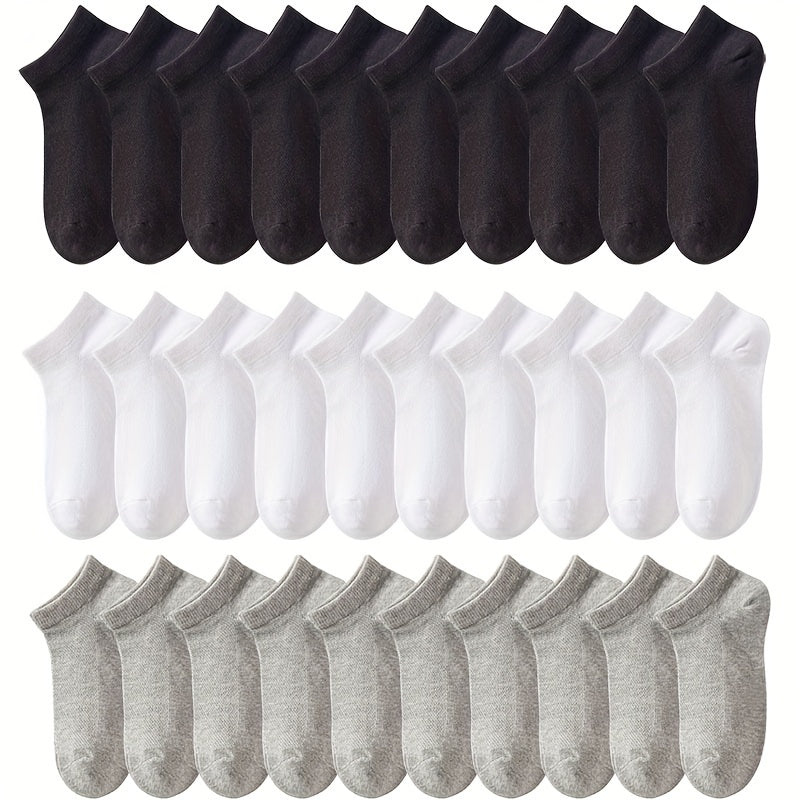10 20 30 Pairs Unisex Solid Low Cut Socks Women's Stockings