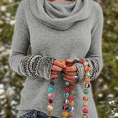  Colorblock Turtle Neck Sweater