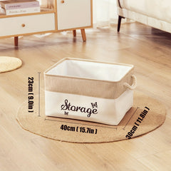 Handwoven Storage Basket Linen With Handle Clothing Storage