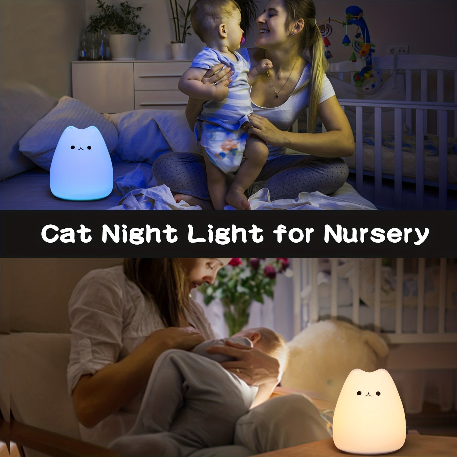 Cat Lamp Night Light For Girls Bedroom Kitty Lamp Birthday For Kids Baby Toddler