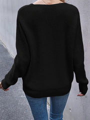 V Neck Long Sleeve Sweater Women's Clothing
