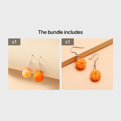 Orange Resin Earrings Peeling Fruit Style Jewelry