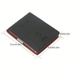 Men's RFID Blocking Business Wallet First Layer Cowhide Card Holder Money Clip