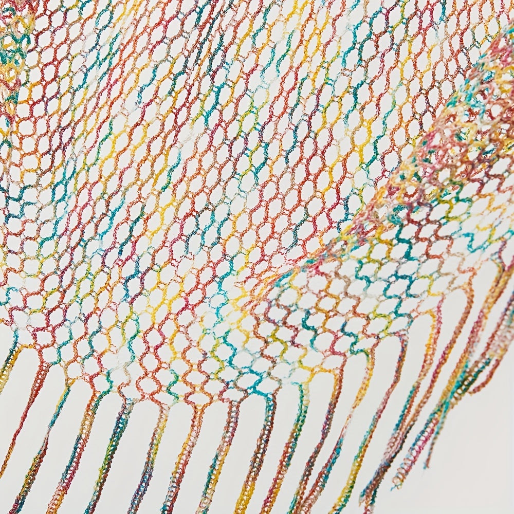 Fishnet Tassel Shawl Mesh Bikini Cover Up Beach Cape