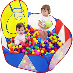 Large Kids Ball Pit Tent with Basketball Hoop & Storage Bag