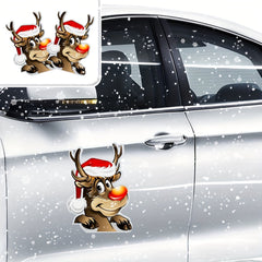 2pcs Christmas Reindeer Magnetic Reflective Stickers