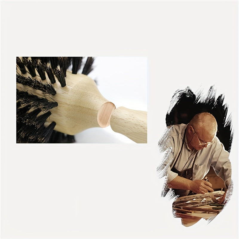 Boar Bristle Roller Comb Inner Buckle Curling Brush