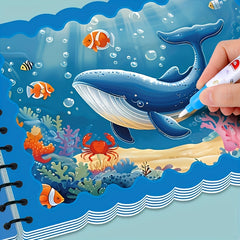 Reusable Water Coloring Books for Adults - Marine Life Designs