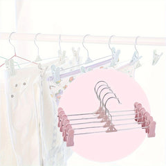 Space Saving Skirt & Pants Hangers With Clips Plastic Hangers