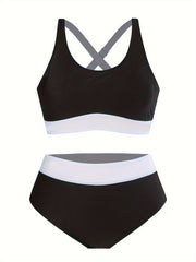  Sexy Bikini Set Criss Cross Back High Waist
