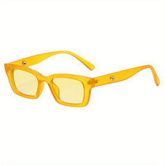 Square Frame Sunglasses Mod Hollow Temple Glasses UV400