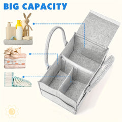 Felt Diaper Bag Organizer With Lid Baby Stuff Storage