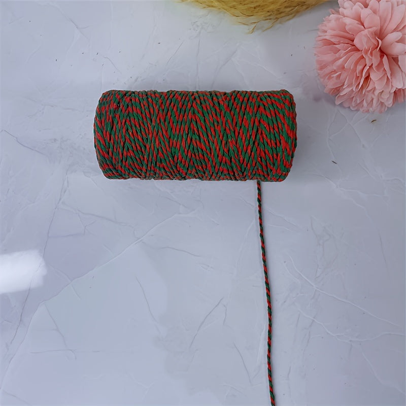 DIY Hand-woven Red Green Two-Threaded Rope Colorful Drawstring