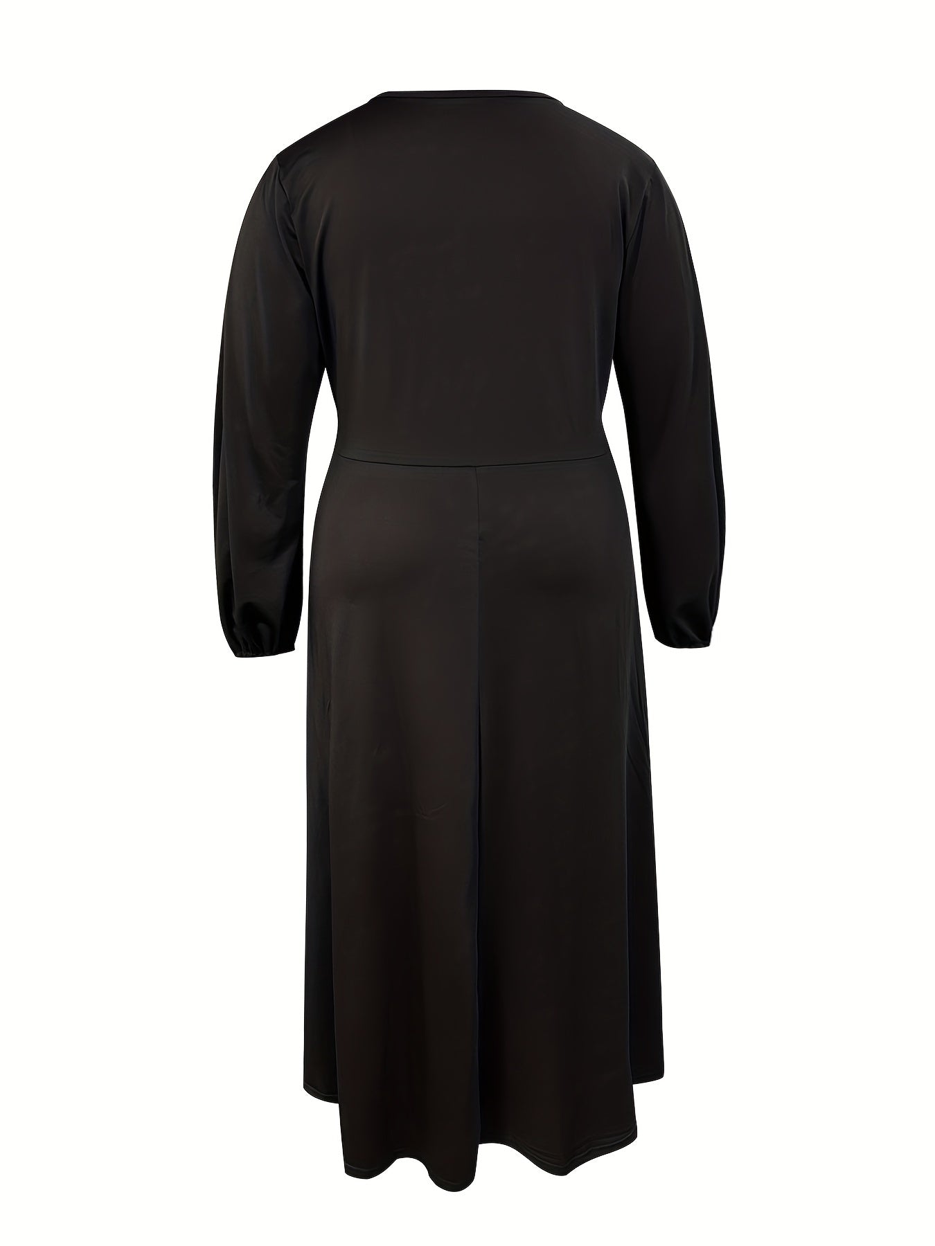  Solid Long Sleeve Pleated Maxi Dress