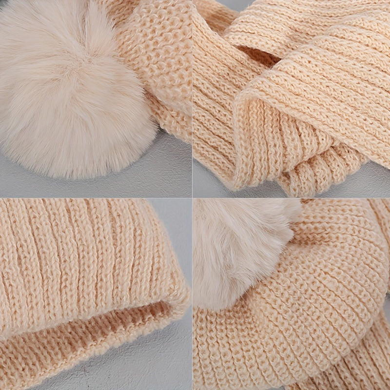 Winter Beanie Hat & Scarf Set Knitted Warmth for Men and Women