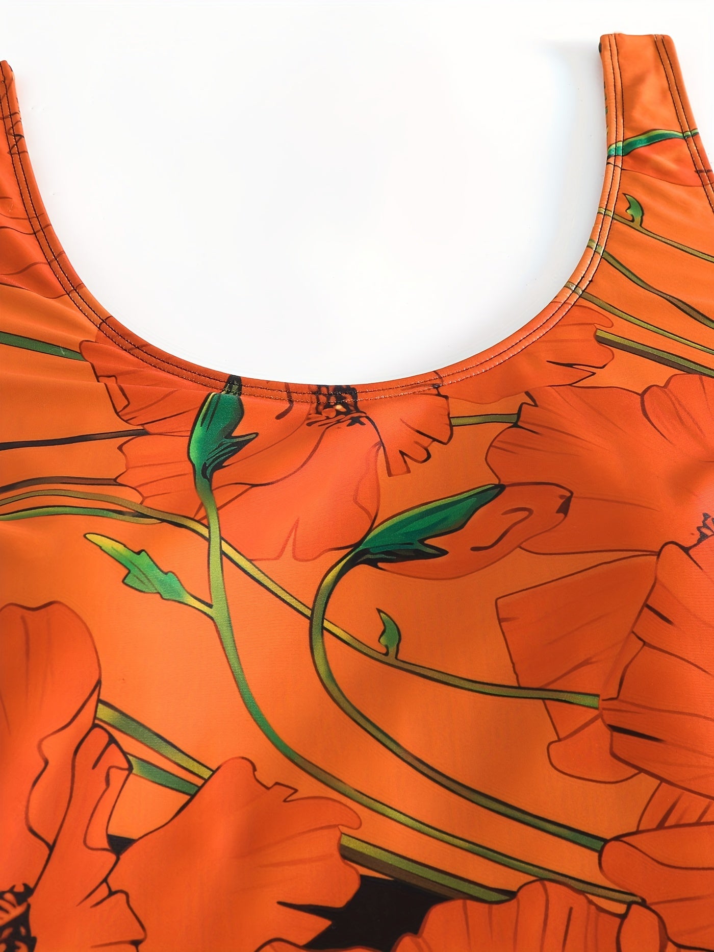 Floral Print Backless One Piece Swimsuit Plus Size Women's Bathing Suit