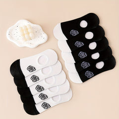 10 Pairs Floral Print Ankle Socks Women's Stockings Hosiery