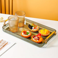 Rectangular Tray Double Handles Tea Cup Holder Home Decor