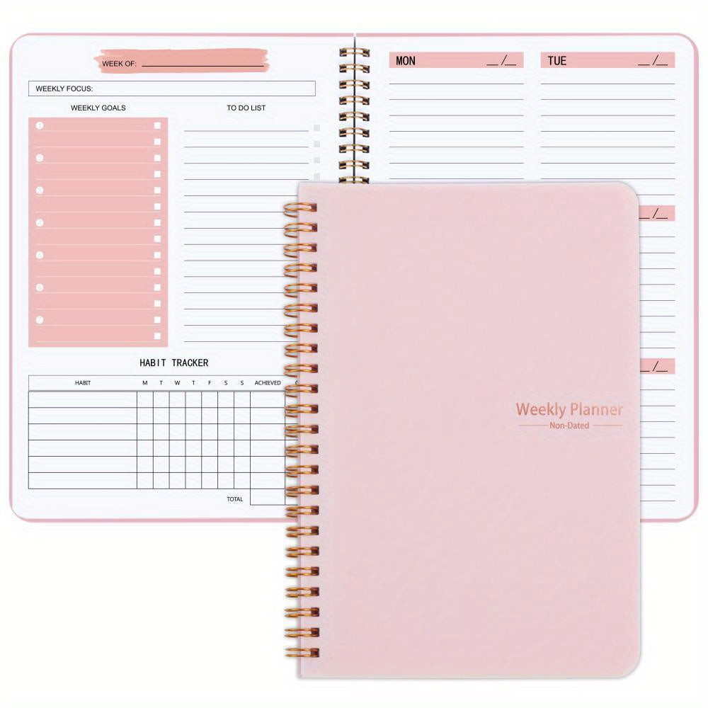 Trees Spiral Undated A5 Daily Weekly Notebook Planner Agenda 52 Sheets