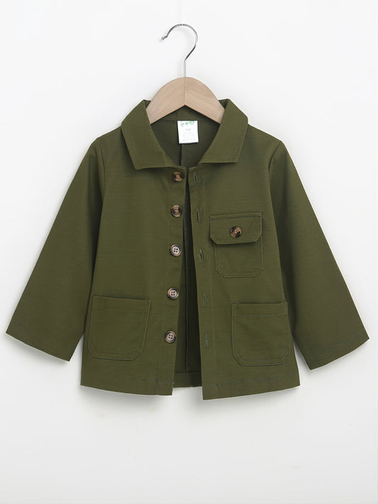 Boys' Winter Casual Long Sleeve Button Coat