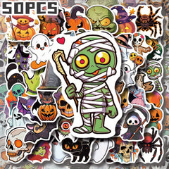 50pcs Halloween Cartoon Stickers YWWBLD PVC Decals for Party Decor & More