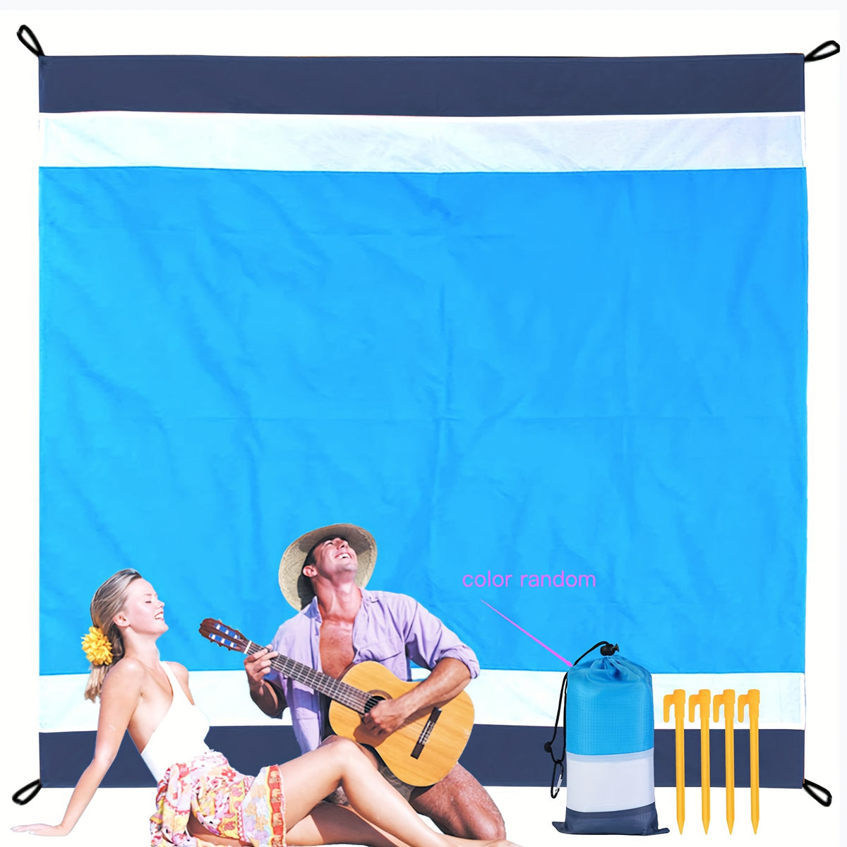 Large Beach Blanket Water Resistant Mat For Family Picnic Outdoor Camping Gray