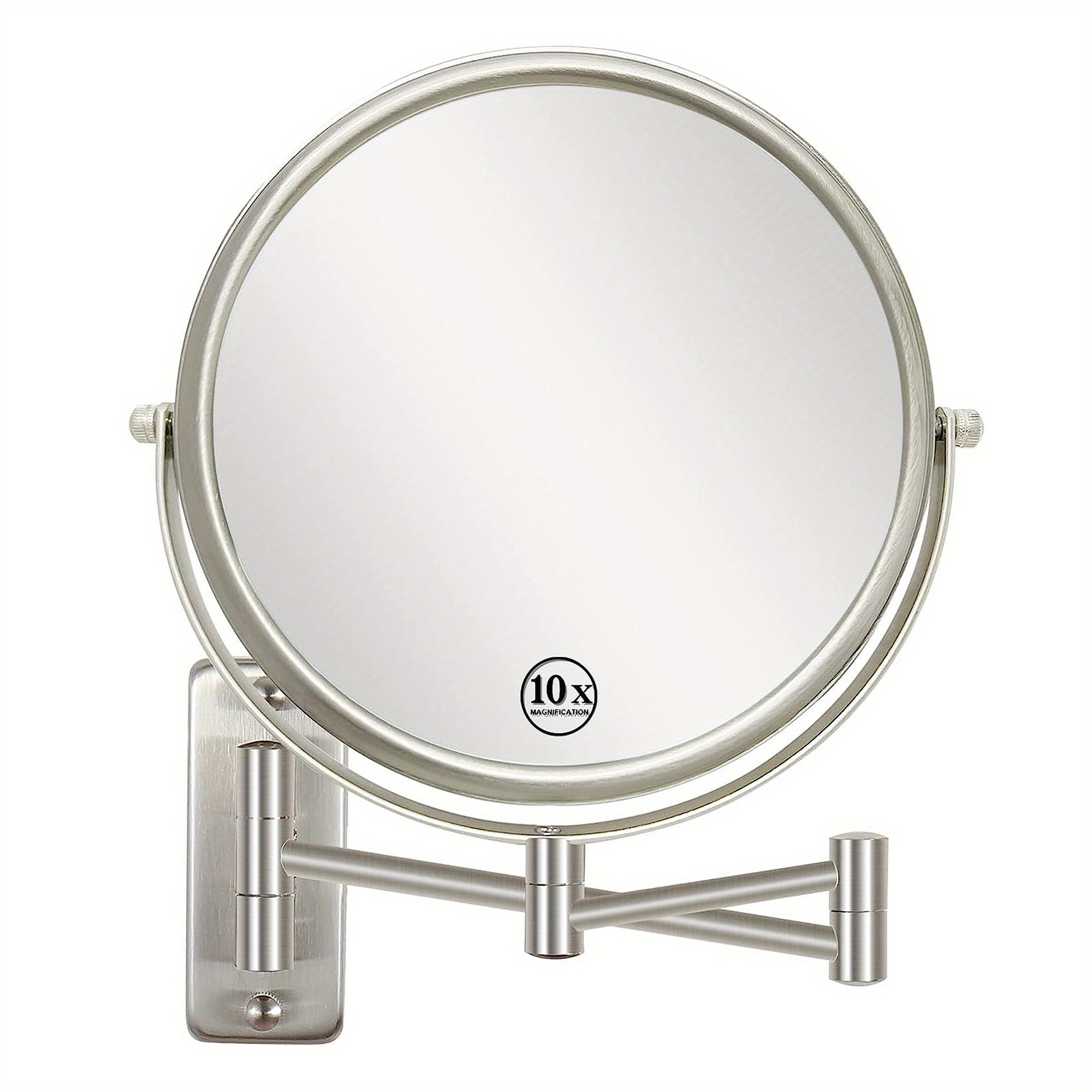 10X Magnification Wall Mounted Makeup Mirror 360 Swivel Extendable Arm
