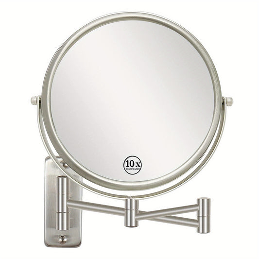 10X Magnification Wall Mounted Makeup Mirror 360 Swivel Extendable Arm