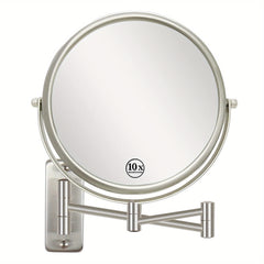 10X Magnification Wall Mounted Makeup Mirror 360 Swivel Extendable Arm
