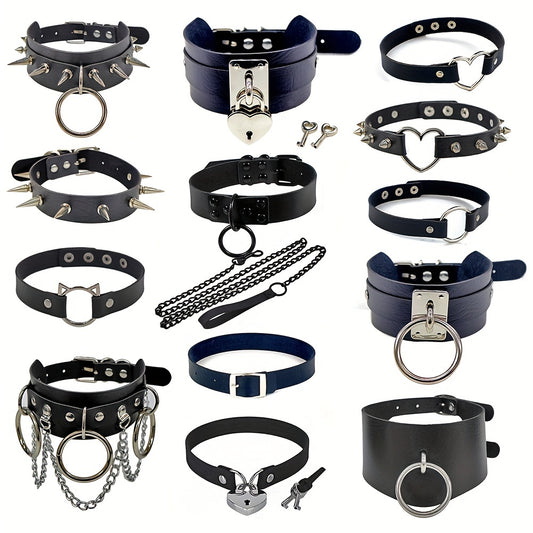 PU Leather Choker Punk Gothic Style Necklace