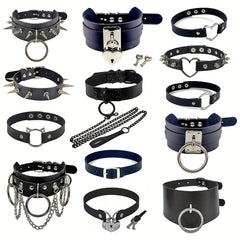 PU Leather Choker Punk Gothic Style Necklace
