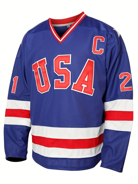 Men's Ice Hockey Jersey V Neck Embroidered Sports Clothing