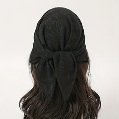 Embossed Chiffon Square Scarf Solid Bandana Head Wrap Neckerchief