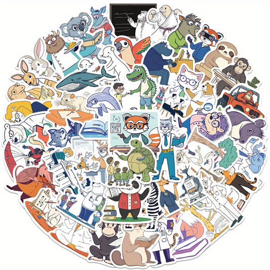 50pcs Cartoon Animal Stickers Waterproof Vinyl Sticker for Water Bottle Laptop P