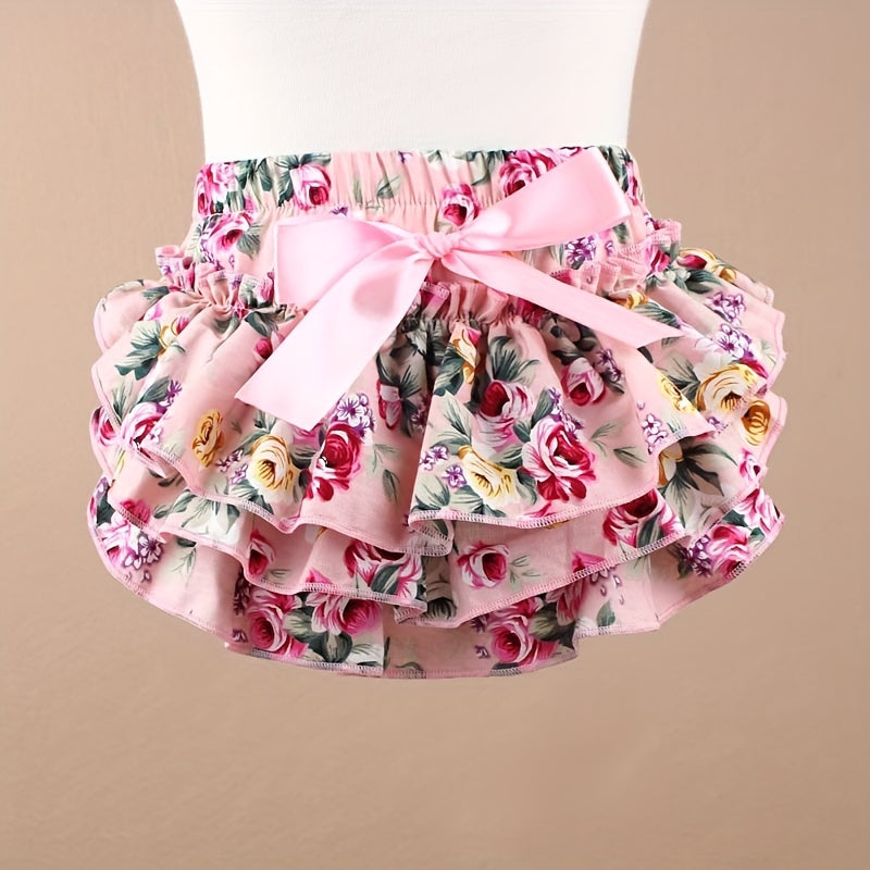 2pcs Baby Flower Pattern Shorts With Headband Set