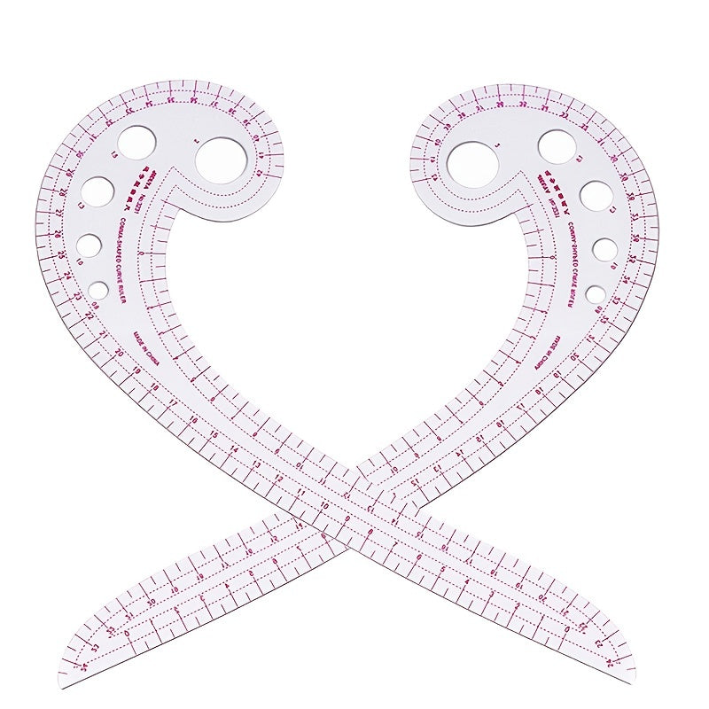 2pcs Soft Plastic Comma Curve Ruler Sewing Tool Quilting Thread Crochet Ruler