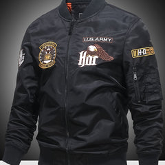 Embroidered Men's Slim Fit Sports Jacket Spring Autumn Windproof Motorcycle