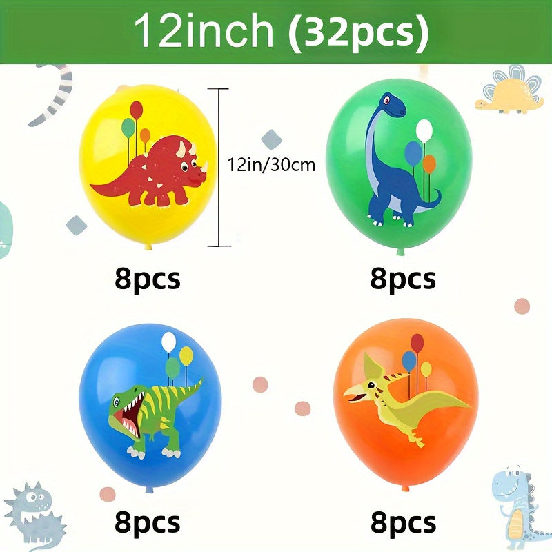 32 60pcs Dinosaur Latex Balloons Set for Parties & Decorations