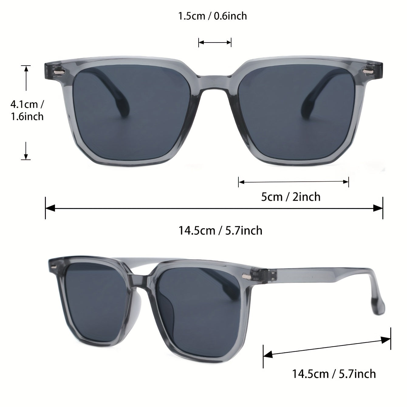 Men's Classic Square Sunglasses with Glasses Case
