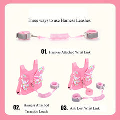 Toddler Harness Leash and Anti Lost Wrist Link for Kids Safety
