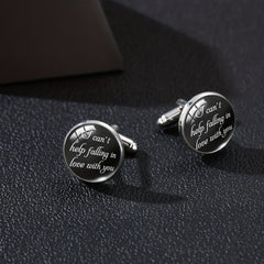 Personalized I Love You More & Can't Help Falling In Love Cufflinks