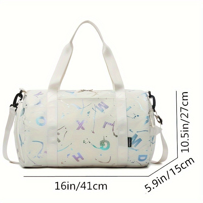 Lightweight Laser Letter Pattern Sports Handbag Travel Luggage Bag