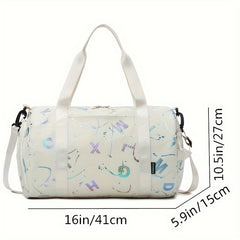 Lightweight Laser Letter Pattern Sports Handbag Travel Luggage Bag