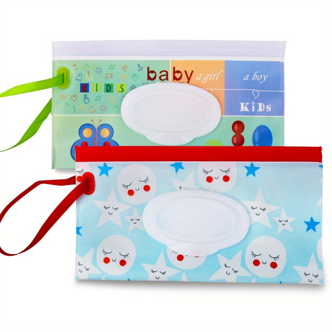 2pcs Portable Baby Wipe Dispenser Reusable Travel Wet Wipe Pouch