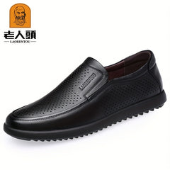 Men's Leather Slip On Shoes for Daily Walking
