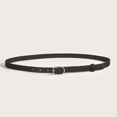 Glitter Thin Belt With Metal Buckle For Women
