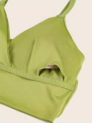 3pcs Solid Push Up Bras Comfy & Breathable Women's Intimates